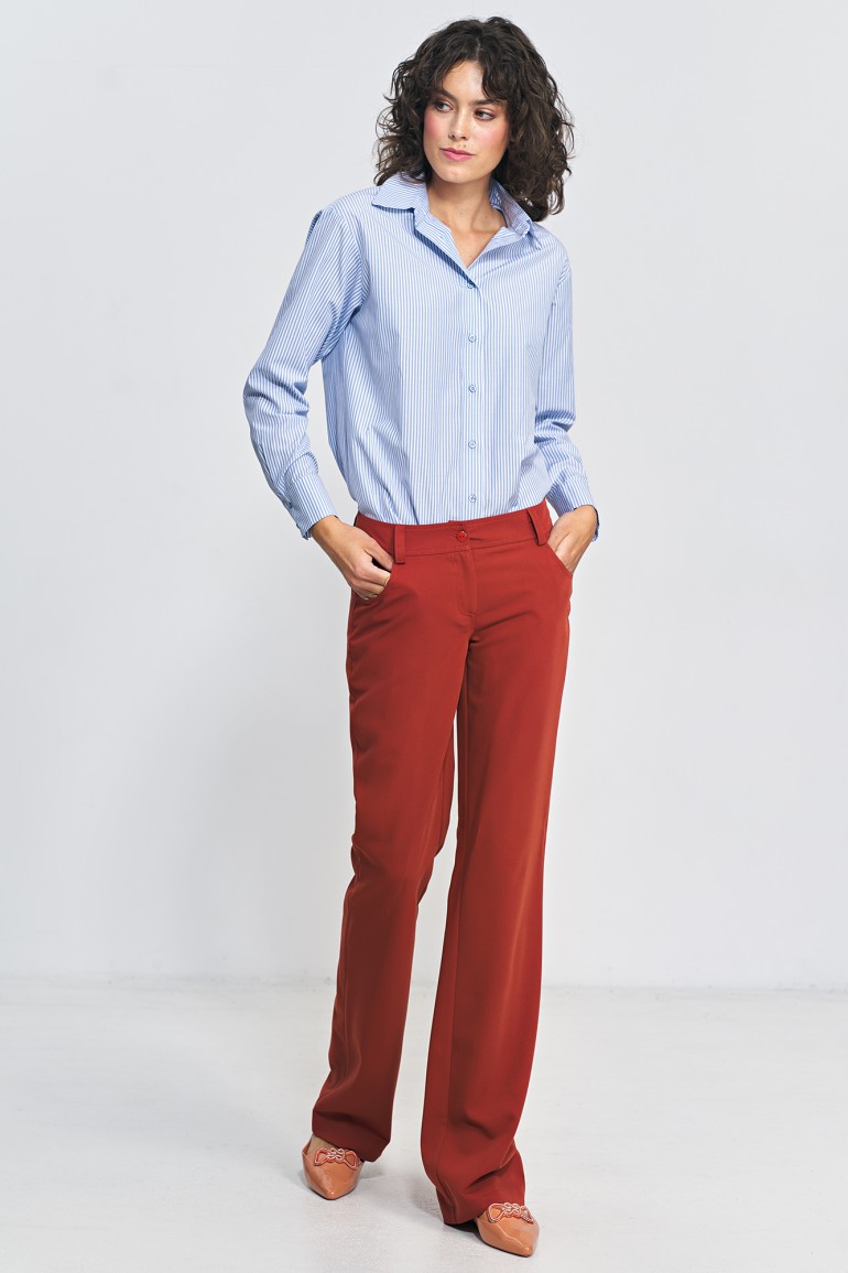 CM7480 Spodnie damskie typu bootcut - rude