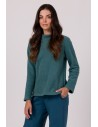 Bluza z wysokim kołnierzem - turkusowa