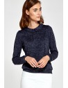 Sweter z kołnierzykiem - granatowy