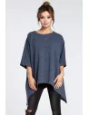 Asymetryczna bluza oversize - granatowa