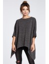 Asymetryczna bluza oversize - grafitowa