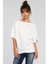 Bluza oversize z rękawami kimono - ecru