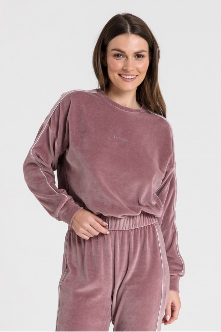 CM6384 Welurowa bluza z...