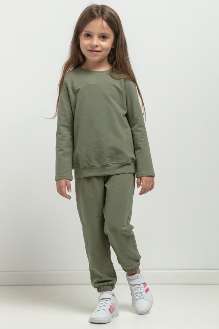 CM7768 Spodnie dresowe typu jogger dla dziewczynki - zielone