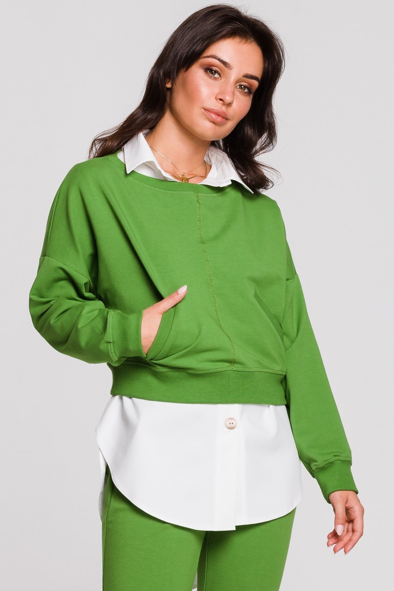 CM4600 Stylowa krótka bluza - limonkowa