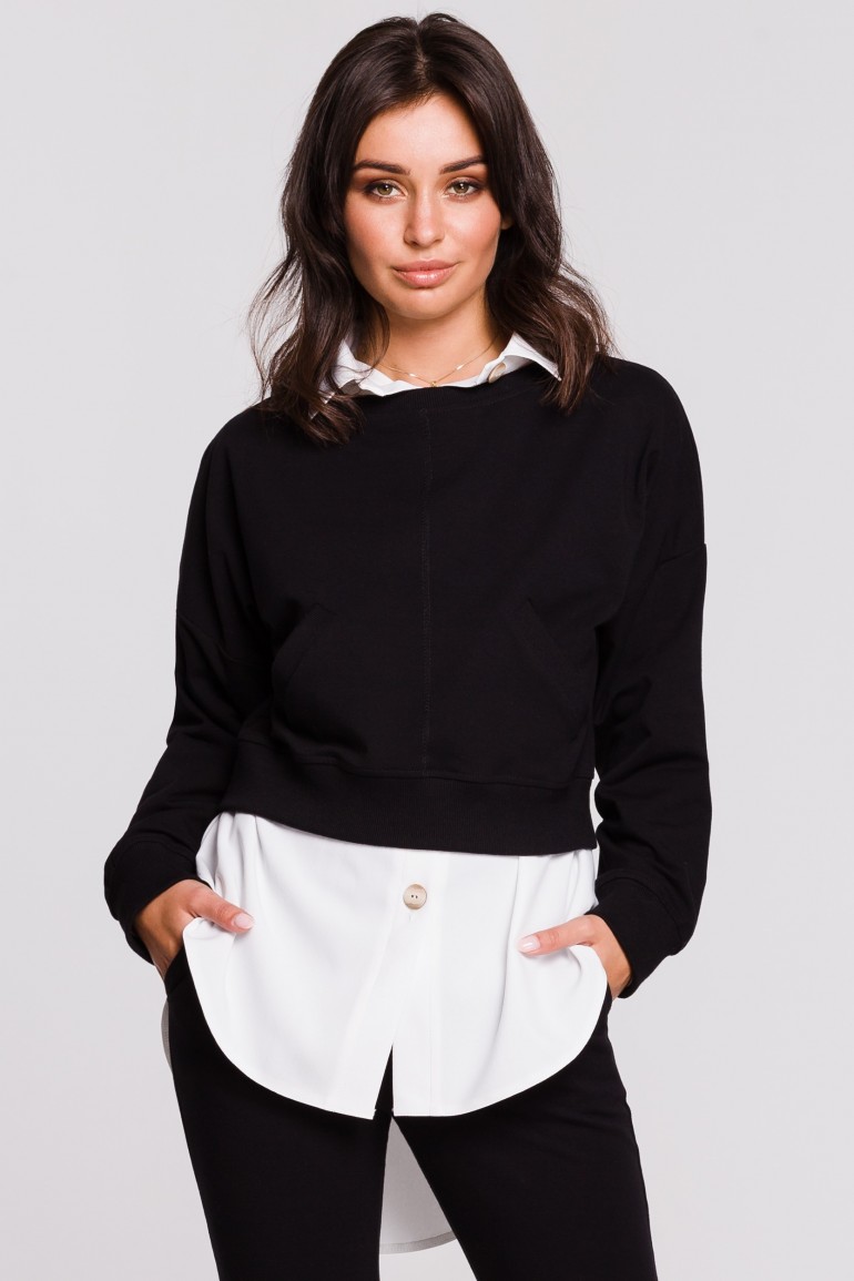 CM4600 Stylowa krótka bluza - czarna