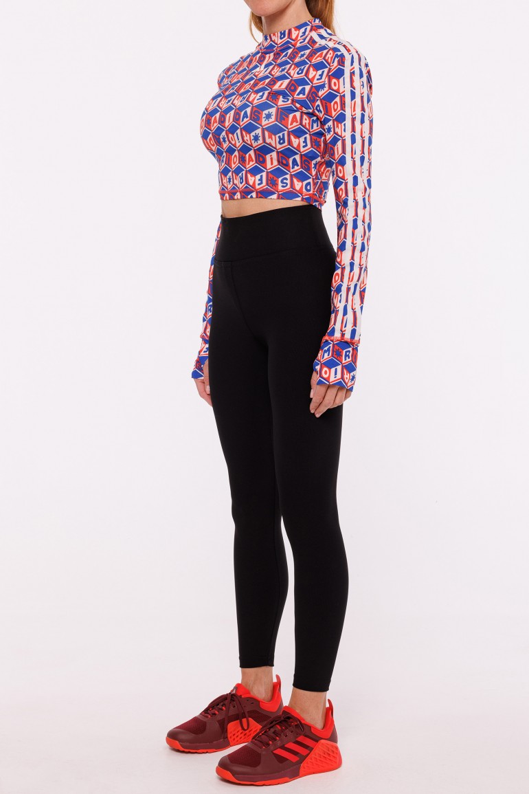 CM7904 Dopasowane legginsy prążkowane z wysokim stanem - czarne