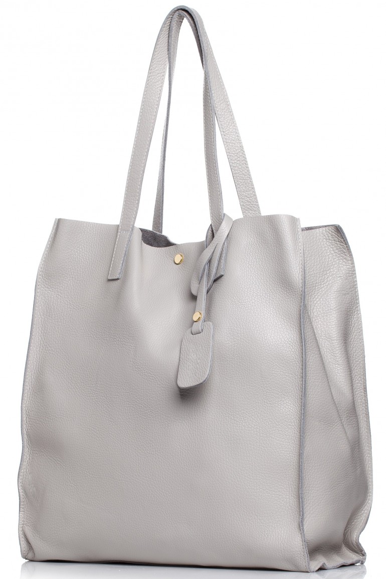 CM4612 Elegancka skórzana torebka - szara
