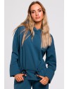 Bluza ze sznurkiem na dole - morska