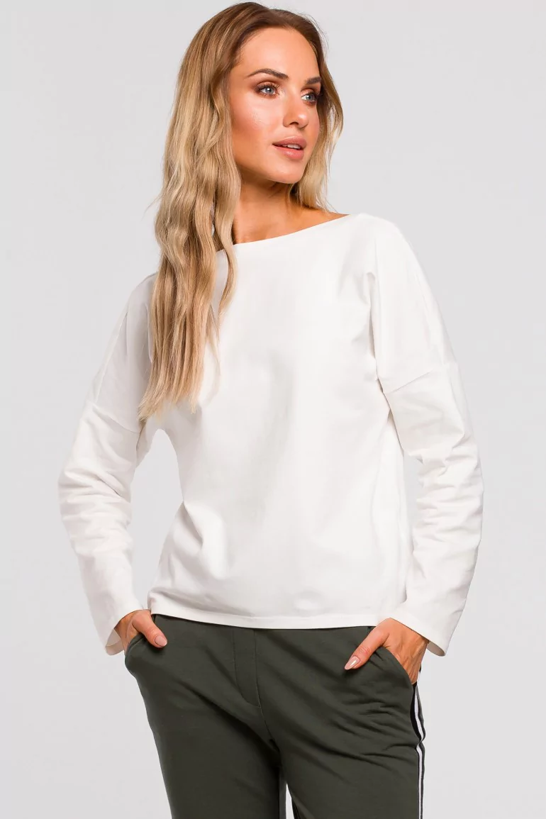 CM4775 Bluzka z dekoltem na plecach - ecru