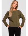 Bluzka z dekoltem na plecach - khaki