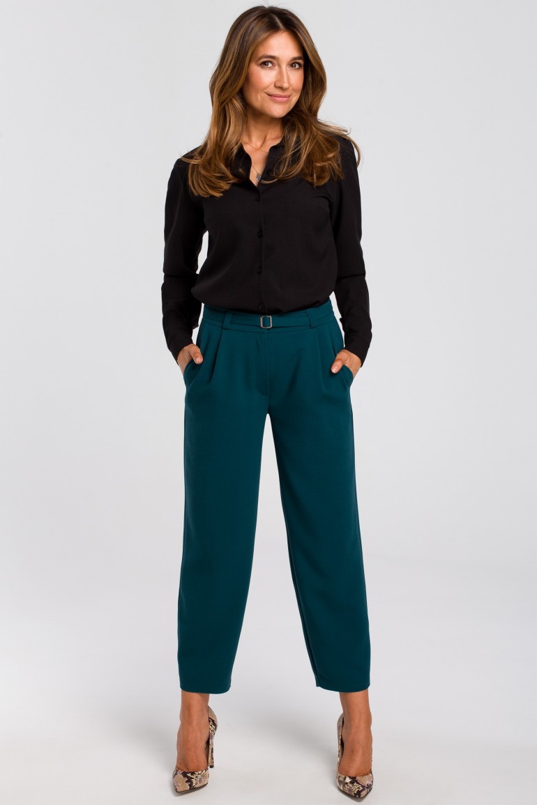 CM4789 Spodnie z poszerzonymi nogawkami - zielone