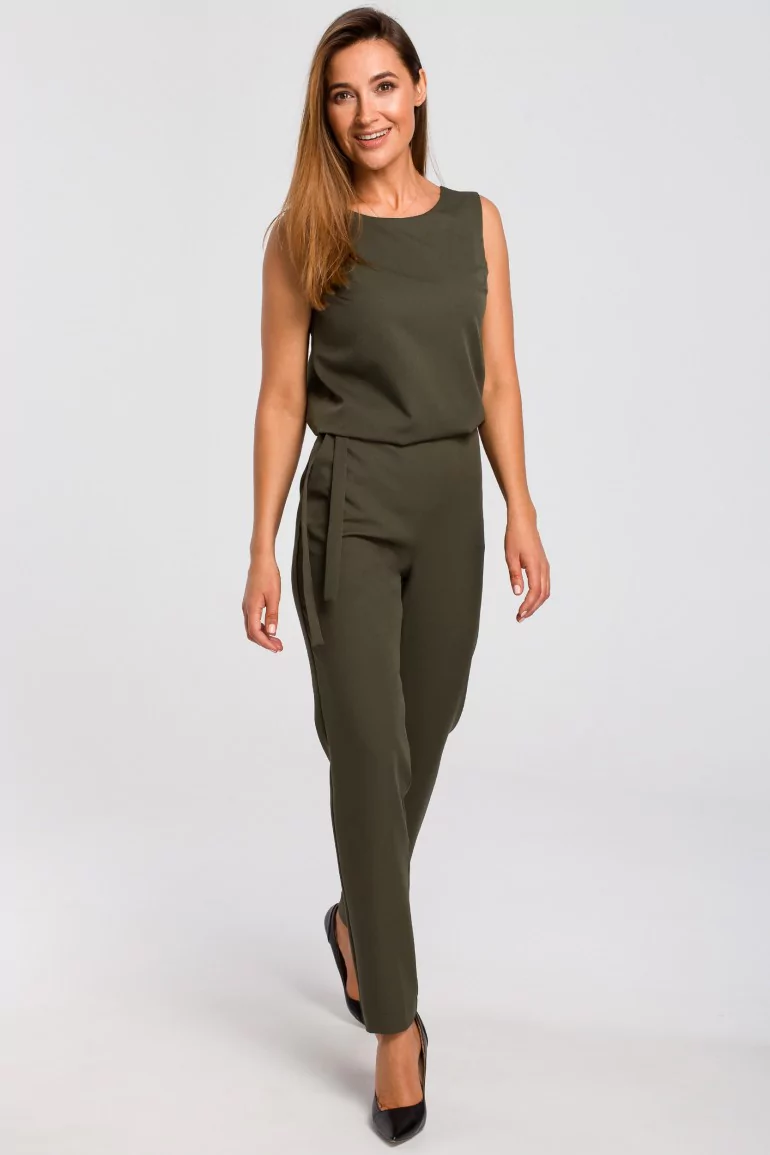 CM4793 Kombinezon z koronką - khaki