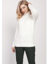 Elegancki sweter z półgolfem - ecru
