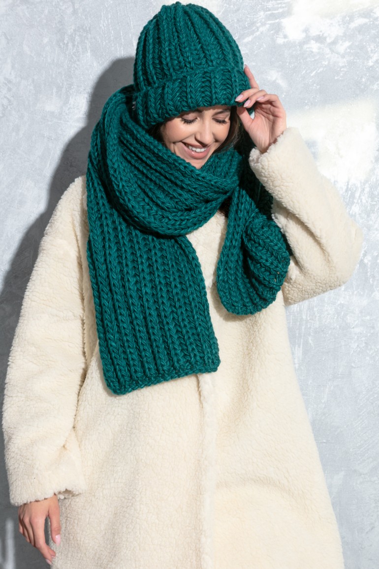CM9610 Długi szal o grubym splocie chunky knit - eden