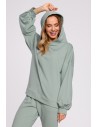 Bluza oversize z kapturem – miętowa