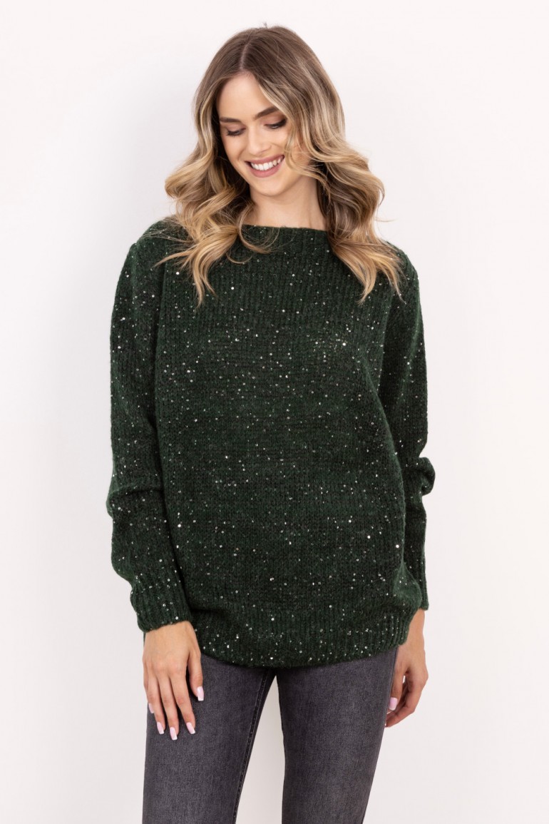 DM0920 Miękki sweter oversize – zielony