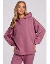 Bluza oversize z kapturem – wrzosowa