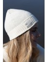 Wełniana prosta czapka - ecru