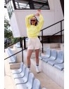 Bluza damska z otwartymi plecami - cytrynowa