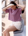 Bluza oversize z krótkimi rękawami - wrzosowa