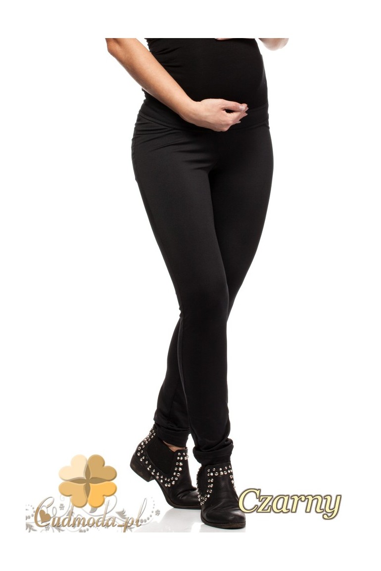 CM0732 Ciążowe legginsy spodnie z kieszeniami - czarne