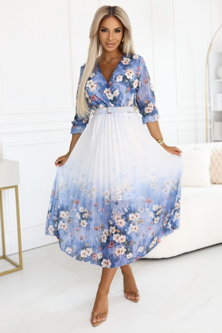 DM0833 Plisowana sukienka w...