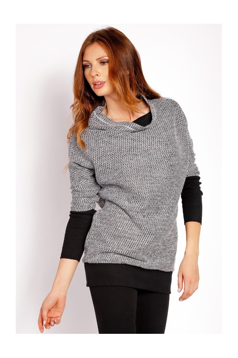 CM3298 Damski sweter kimono - szary