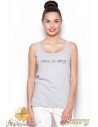FIGL M292 Prosty sportowy t-shirt damski bez rękawów - szara