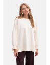 Bluza oversize z rozcięciami po bokach - waniliowa