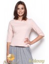 FIGL M309 Taliowana bluzka z baskinką - różowa