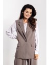 Elegancka kamizelka zapinana na guzik - taupe