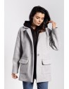 Luźna kurtka oversize z kieszeniami - szara