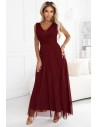 Elegancka sukienka wieczorowa maxi - bordowa