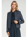 Krótka marynarka typu chanel - granatowa