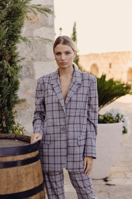 DM1444 Marynarka w kratę o...