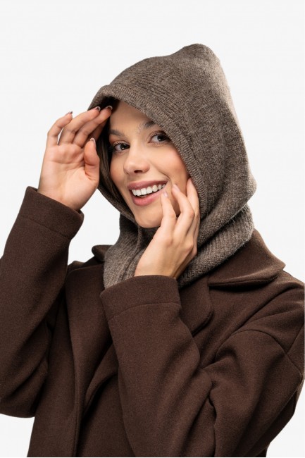 Balaclava z domieszką moheru - karmelowa