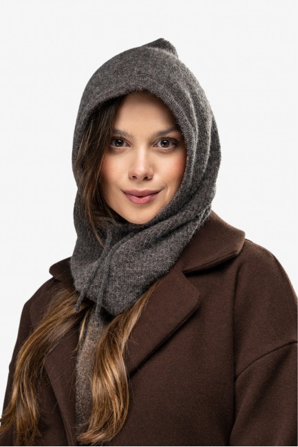 Balaclava z domieszką moheru - taupe DM1533 Balaclava z...