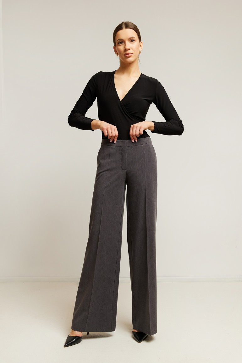 CM6909 Spodnie z szerokimi nogawkami - ciemnoszare