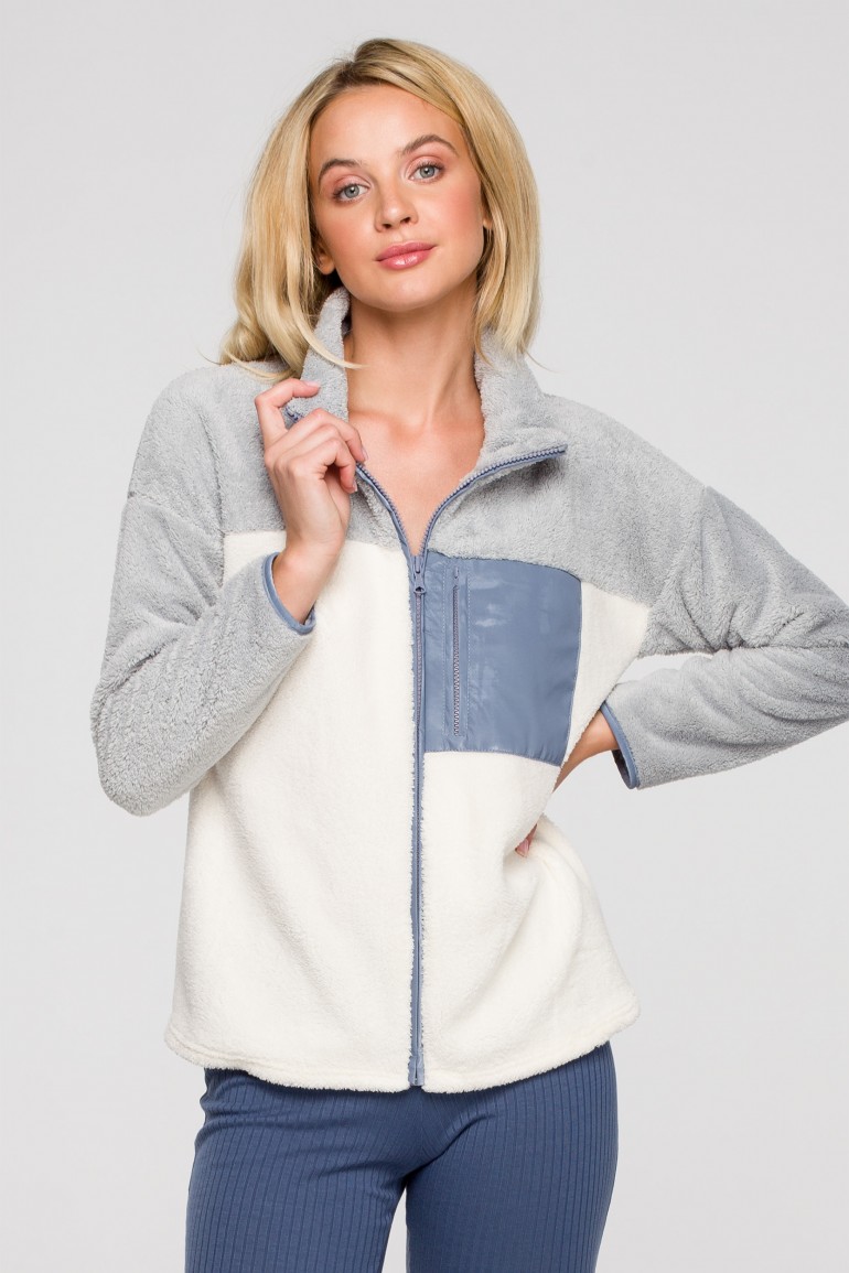 CM6929 Pluszowa bluza z zamkiem - model 1