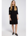 Sukienka oversize z ukośnymi kieszeniami - czarna