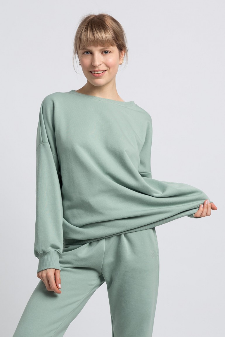 DM1263 Bluza damska oversize - miętowa