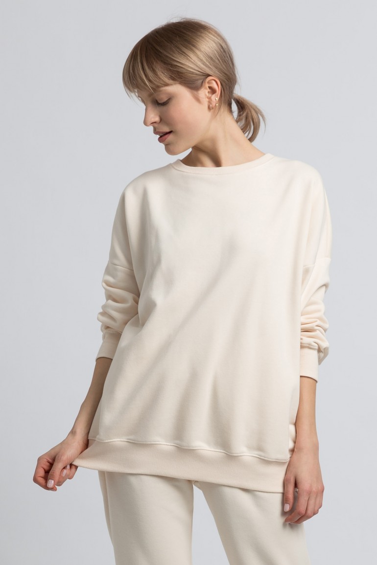DM1263 Bluza damska oversize - waniliowa