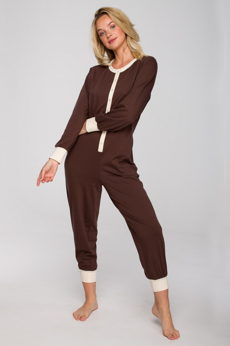 CM6938 Jednoczęściowy kombinezon do spania - czekoladowy