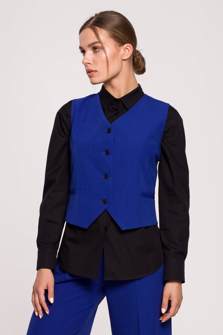 CM6294 Elegancka kamizelka damska - chabrowa