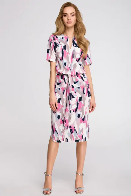 CM3630 Sukienka z paskiem i...