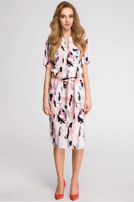 CM3630 Sukienka z paskiem i...