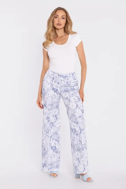 DM1673 Spodnie w kwiatowy...