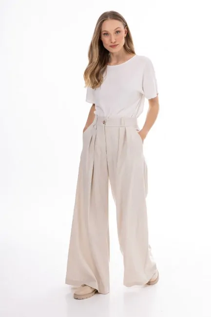 DM1581 Lniane spodnie z...