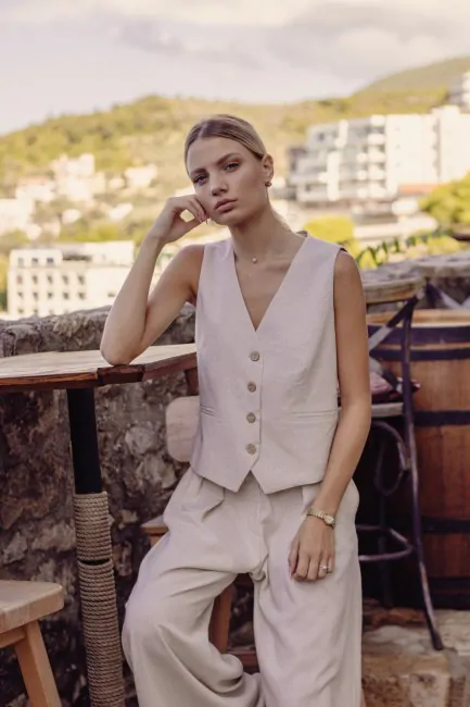 DM1584 Lniana kamizelka...